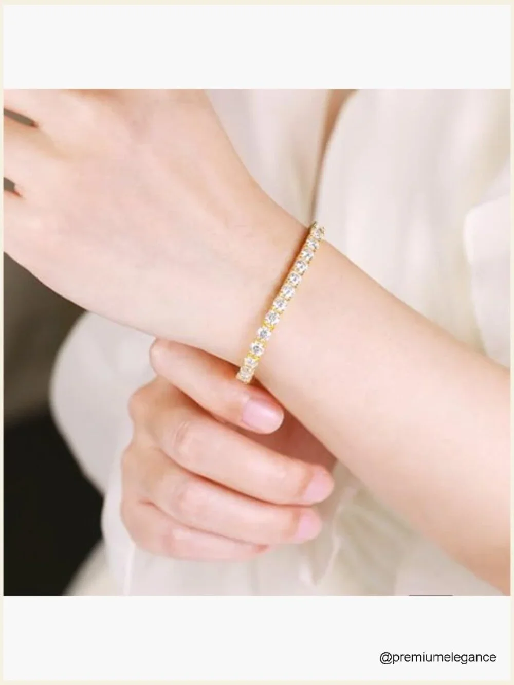Italian 5A Lab Zirconia Tennis Bracelet 14K Gold Plated 925 Silver Men's Jewelry
